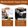 2Pcs Gravity Sensing Salt and Pepper Grinder Automatic Electric Salt Mill Grinder With Built-in LED Lights Adjustable Coarseness One Hand Operation Ba