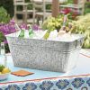Ice bucket Large Rectangle Galvanized Tub, 22 in L x 15 in W x 10 in H