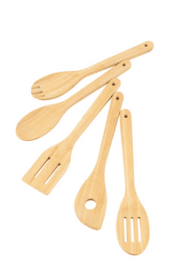 Mainstays 5pk Bamboo Spoons for Cooking, Kitchen Essential Tools Set