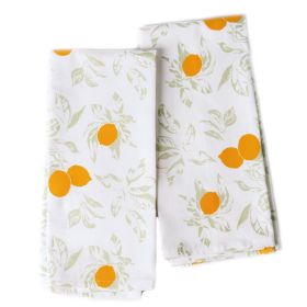 100% Cotton Kitchen Towels 2 Pack 18 x 28 inch Lemon Printed Dish Towels Hand Towels Boho Tea Towels Multifunctional Stylish Absorbent Quick Dry Soft