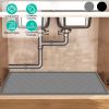 Silicone Under Sink Mat for Cabinet 34x22in Sink Cabinet Protector Mat Kitchen Bathroom Cabinet Liner with Drain Hole Hold Up to 3 Callons Liquid