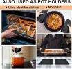 Silicone Trivet Mats - 1Heat Resistant Pot Holders, Multipurpose Non-Slip Hot Pads for Kitchen Potholders, Hot Dishers, Jar Opener, Spoon Holder