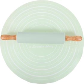 Cookie Rolling Mat Set Silicone Dough Mat Rolling Pin for Baking Non-stick Reusable