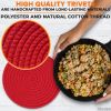 3 Pcs Red Pads for Dishes Heat Resistant Protection for Pots Pans and Countertops