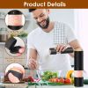 2Pcs Electric Salt and Pepper Grinder Battery Powered Salt Mill Sets With Adjustable Coarseness One Hand Easy Operation Visible Refilling Bottle
