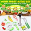 10 Pcs Fruit Slicer Set Fruit Cutting Tools Pineapple Corer and Slicer Kiwi Cutter Apple Slicer and Corer Cantaloupe Cutter Strawberry Huller Watermel