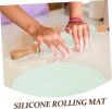 Cookie Rolling Mat Set Silicone Dough Mat Rolling Pin for Baking Non-stick Reusable