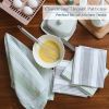 Decorative Kitchen Towels Set of 4 Recycled Cotton Dish Towels for Drying Dishes 28x18 inch Gray Green Absorbent Tea Towels Boho Stripe Design Eco Fri