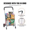 Folding Shopping Cart Grocery Utility Cart with Rolling Swivel Wheels