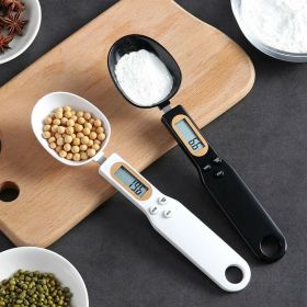 Electronic Kitchen Scale; 0.1g-500g LCD Display Digital Weight Measuring Spoon; Kitchen Tool (Button Battery Version Cannot Be Charged) Outdoor H (Color: BLACK)